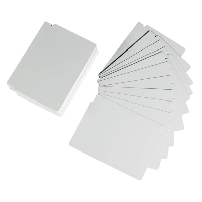 Zebra 104523-215 PVC 0,38 (15mil) карти за ZXP/ZC , опаковка с 500 броя карти за печат, бял цвят