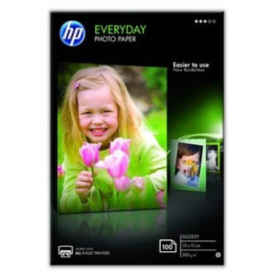 HP Everyday Photo Paper CR757A, 200 г/м2, 10x15см, 100 бр., лъскав, бял, фотографска хартия