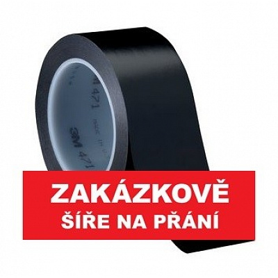 3M 471 Маркираща PVC лепяща лента, устойчива на износване, черна 50 mm x 33 m