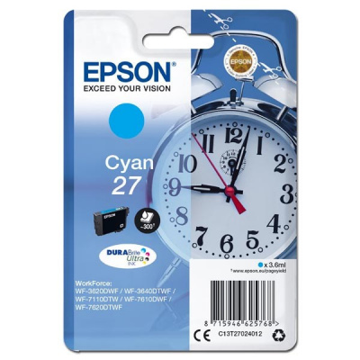 Epson T27024012, 27 циан (cyan) оригинална касета