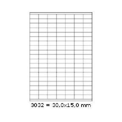 Самозалепващи етикети 30 x 15 mm, 133 етикети A4, 100 листа