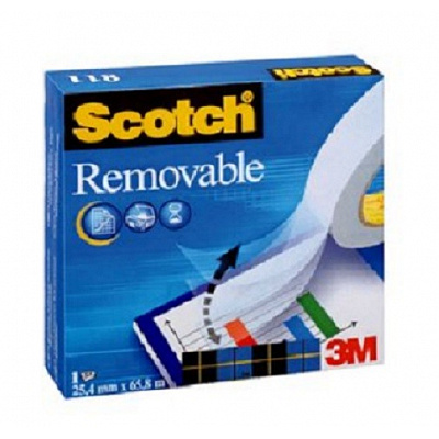 3M 811 Scotch подвижна отлепваща се лента, 19 мм x 33 м