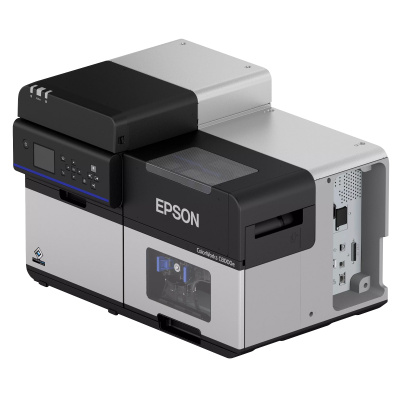 Epson ColorWorks C8000e (mk) C31CL02102MK, цвят принтер за етикети, фреза, дисплей, USB, Ethernet, комплект (USB), черен, сив