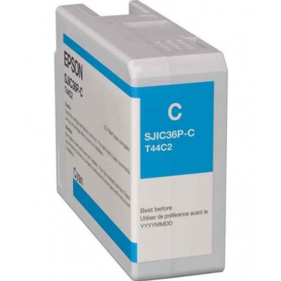 Epson SJIC36P-C C13T44C240 за ColorWorks, циан (cyan) оригинална касета