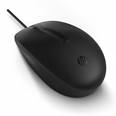 Кабелна USB мишка, HP 125 Mouse 265A9AA, черна, оптична, 1200 DPI