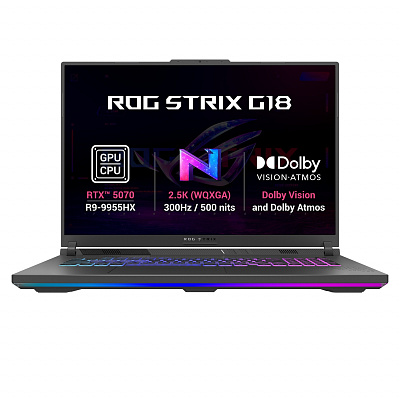 ASUS ROG Strix G18/G814FP-TT080W/R9-9955HX/18"/2560x1600/32GB/1TB/RTX 5070/W11H/Сив/2R