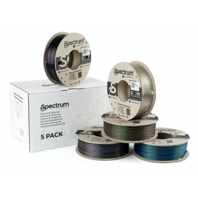 Spectrum 80752 3D филамент, Premium PLA Essentials, 1,75mm, 5x250g, Лилав, Зелен, черен Син (Mix Wizard Indigo, Wizard green, Wizard charcoal, Caribbean Blue)