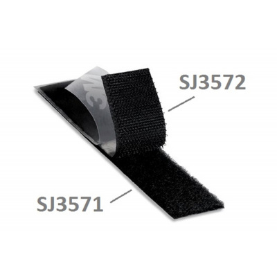 3M Hook & Loop SJ3572, черно, куки, 25 мм x 45,7 м