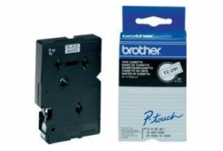 Brother TC-291, 9mm x 7,7m, черен печат / бял фон, оригинална лента