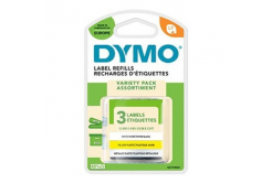 Dymo 91241, S0721800, 12mm x 4m, черен печат/бял, жълт, сребърен фон, 3 бр, оригинална лента