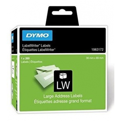 Dymo 1983172, 89мм x 36мм, бели големи хартиени етикети