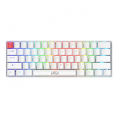 Marvo SABER 61, клавиатура US, игра, кабелен (USB), бял механичен подсветка