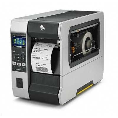 Zebra ZT610 ZT61046-T2E0100Z TT, принтер за етикети, 24 dots/mm (600 dpi), белачка rewind, disp., ZPL, ZPLII, USB, RS232, BT, Ethernet
