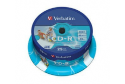 VERBATIM CD-R(25-Pack)Spindle/Printable/52x/700MB/DLP