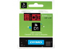 Dymo D1 40917, S0720720, 9mm x 7m, черен печат / червен фон, оригинална лента