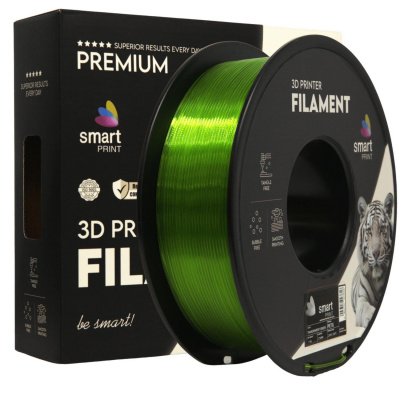 Smart Print FG-S198-E1, 3D филамент, PETG, 1,75mm, 1000g, Прозрачно зелен (Transparent green)