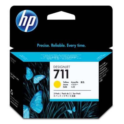 HP 711 CZ136A 3 бр жълт (yellow) оригинална касета