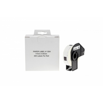 Съвместими ролки за етикети за Brother DK-11204, 17mm x 54mm, 400 етикети