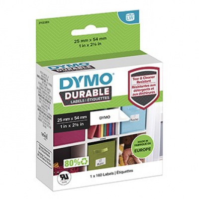 Dymo полипропиленови етикети 54мм x 25мм, бели, мултифункционален, 160 бр, 2112283