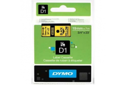 Dymo D1 45808, S0720880, 19mm x 7m, черен печат/жълт фон, оригинална лента