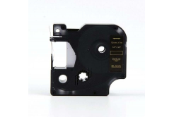 Съвместима лента с Dymo 45814, 19mm x 7m златен печат / черен фон