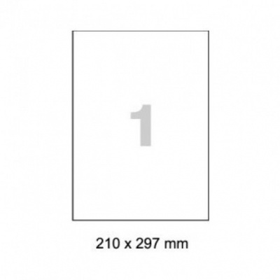 Самозалепващи етикети R0501.1123, лазер, лъскав, полиестер, 210 x 297 mm, 1 етикет, A4, 100 листа