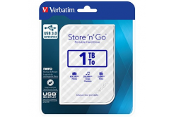 Verbatim 53206 Store N Go, Външен твърд диск, 2.5", USB 3.0 (3.2 Gen 1), 1TB, бял
