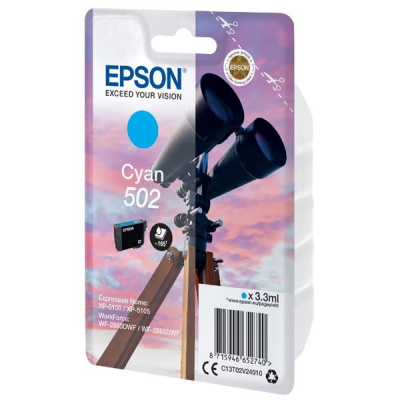 Epson 502 T02V24010 циан (cyan) оригинална касета