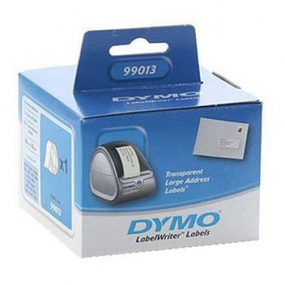 Dymo 99013, S0722410, 36мм x 89мм, прозрачен хартиени етикети