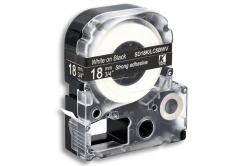 Epson LK-SD18KW, 18mm x 9m, бял печат / черен фон, съвместима лента