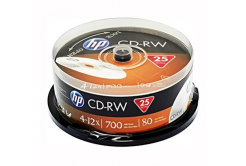 HP CD-RW, CWE00019-3, 69313, 25-pack, 700MB, 4-12x, 80min., 12cm, bez možnosti potisku, cake box, pro archivaci dat
