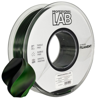 Professional Lab FG-P101-E1, 3D филамент, PLA Silk, 1,75mm, 1000g,  Dual Color, Многоцветен (Black, green)