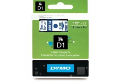 Dymo D1 45014, S0720540, 12mm x 7m син шрифт / бял фон, оригинална лента