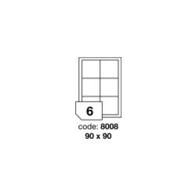 Самозалепващи етикети 90 x 90 mm, 6 етикети A4, 100 листа eco