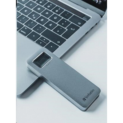 VERBATIM външен SSD 1TB, Executive Fingerprint Secure SSD, USB 3.2 Gen 1/USB-C, (W:356 MB/s, R:344 MB/s), сив