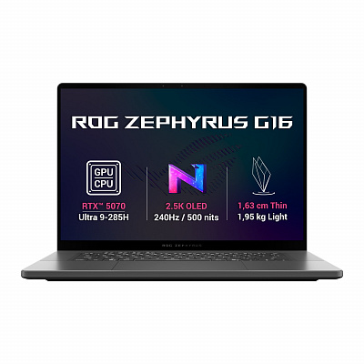 ASUS ROG Zephyrus G16/GU605CP-NEBULA003Z/U9-285H/16"/2560x1600/32GB/1TB/RTX 5070/без OS/сив/2R