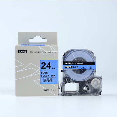 Epson LTS24BW, 24mm x 5m, син шрифт / бял фон, съвместима лента