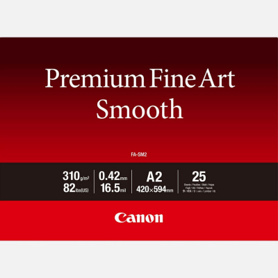 Canon Premium Fine Art Smooth 1711C016, 310 г/м2, A2, 25 бр., мат, мастиленоструен, бял, фотографска хартия