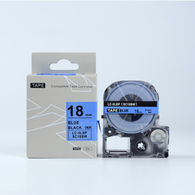 Epson LTS18BW, 18mm x 5m, син шрифт / бял фон, съвместима лента