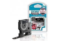 Dymo D1 1978365, 12mm x 3m, бял печат/черен фон, перманентна винилова, оригинална лента