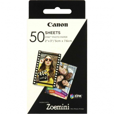 Canon ZP-2030 3215C002 самозалепваща се фотохартия ZINK 50x76mm (2x3"), 50 листа, бял, termo