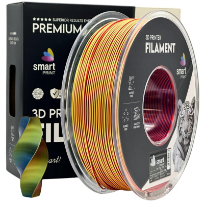 Smart Print FG-S113-E1, 3D филамент, PLA Silk, 1,75mm, 1000g, Tri Color, Многоцветен (Sunset horizon)