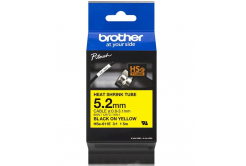 Brother HSe-611E Pro Tape, 5.2 mm  x 1.5 mm, черен печат / жълт фон, оригинална лента