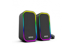 Тонколони Marvo HAVOC 20BK, 6W, черни, с подсветка