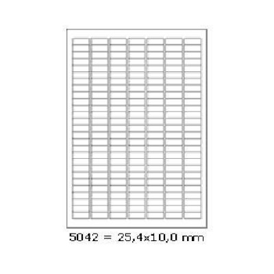Самозалепващи етикети 25,4 x 10 mm, 189 етикети A4, 100 листа