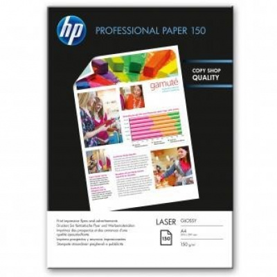 HP Professional Glossy Laser Photo Paper CG965A CG965A, 150 г/м2, A4, 150 бр., лъскав, бял, фотографска хартия