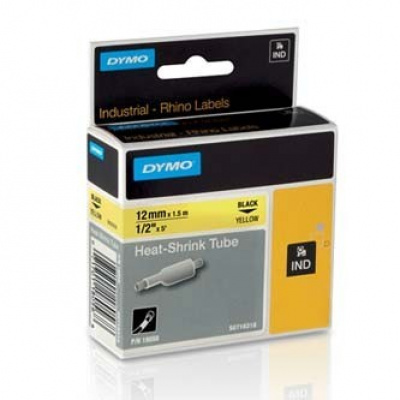 Dymo Rhino 18056, S0718310, 12mm x 1,5m черен печат / жълт фон, оригинална лента