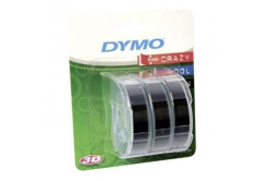 Dymo S0847730, 9mm x 3m бял печат / черен фон, 3 бр, оригинална лента