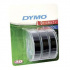 Dymo S0847730, 9mm x 3m бял печат / черен фон, 3 бр, оригинална лента