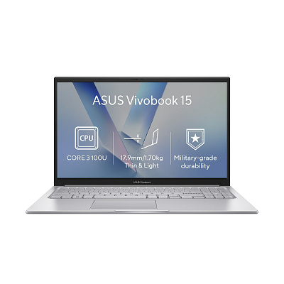 ASUS Vivobook 15/X1504VA-BQ5639Z/3-100U/15,6"/FHD/8GB/256GB/Intel int/без OS/Silver/2R